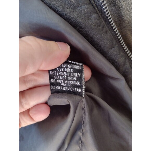 Outerwear by Lisa Jacket Gold Metallic W Black Distressed Finish Vegan Leather - Picture 9 of 14